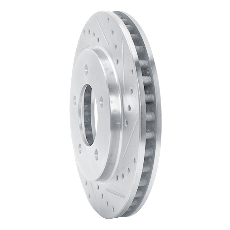 Ford Expedition Brake Rotor (1) - Front Right - R1 Concepts - Drilled & Slotted - Silver - `97-`02